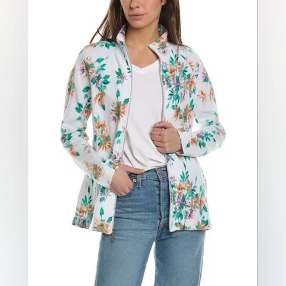 NWT Tommy Bahama Aruba Joyful Bloom Full Zip Sweatshirt Jacket S - Picture 2 of 7